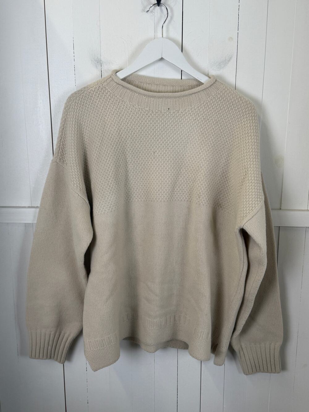 Buck Mason Cream Wool Pullover Sweater XL NWT Imperfect
